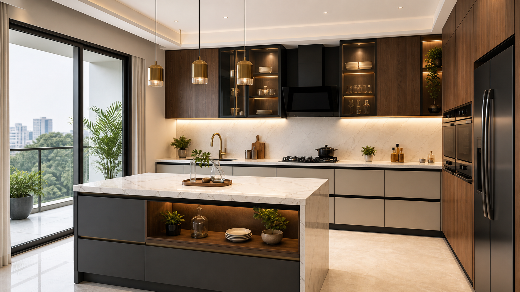Modern modular kitchen interior